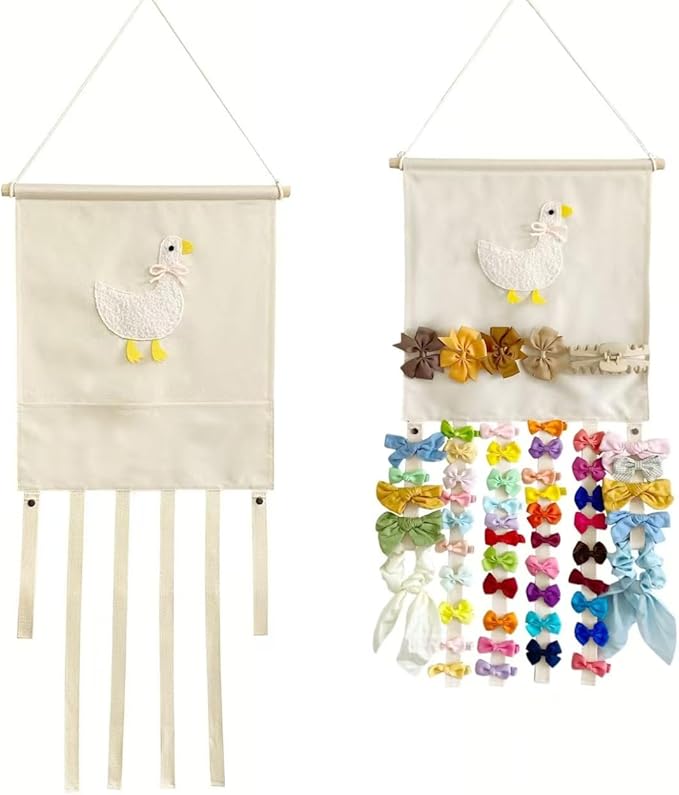 Hair bow organizer with Large Pocket for hair Accessories - Perfect for hair Ties, Clips, and claw clip organizer