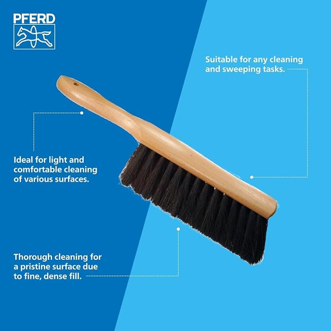 Pferd Maintenance Plastic Block Heavy Duty Counter Duster - Black Synthetic Bristles, 2-1/2" Trim Length, 8" Length - Professional Cleaning Tool for Various Surfaces - Part 89400