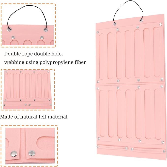CNCEST Hanging Children's Hair Clip Organizer Bag, Large Capacity Hair Bow Holder, Hair Accessory Storage Display, Wall Hanging Hair Headband Organizer