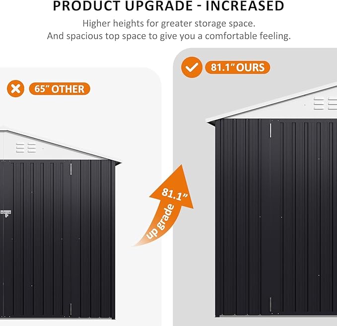 Polar Aurora 10x14 Outdoor Storage Shed, Garden Shed with Updated Frame Structure and Lockable Doors, Metal Tool Sheds for Backyard Garden Patio Lawn, White
