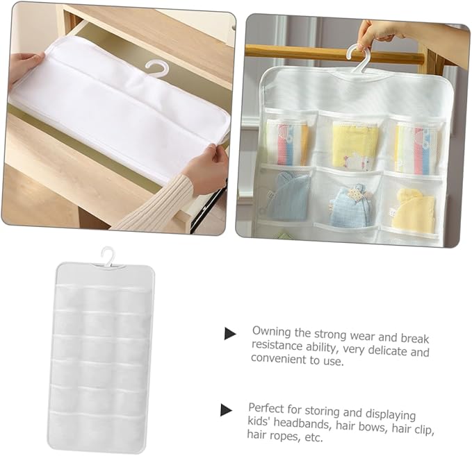 Luxshiny Hanging Accessory Organizer Wall Hanging Hair Clasp Headwear Storage Holder Jewelry Display Organizer White