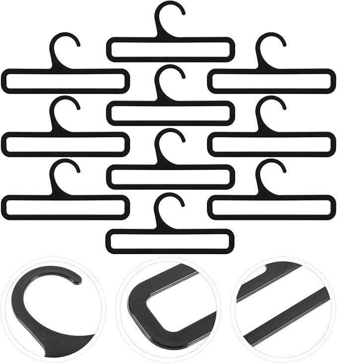 Ciieeo 10pcs Plastic Scarf Hangers Neck Tie Organizer Rectangular Hook Rack for Closet Home Storage Clothes Accessory Organizer