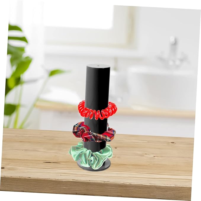 FRCOLOR Acrylic Hair Tie Stand and Bracelet Display Rack Hair Accessories Organizer for Scrunchies and Hairbands Sturdy Storage Solution for Home and Business