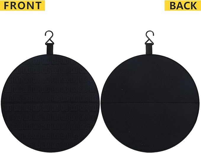2 Black Circle Pin Holder, Wall Hanging Pin Organizer & Display Case