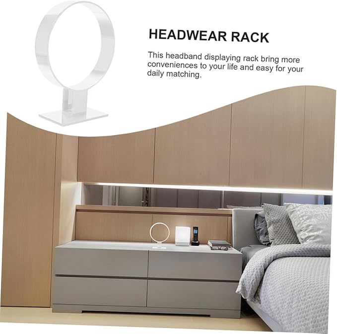 2pcs Acrylic Headband Holder Stands Stylish Round Shape Hairband Display Racks for Women for Home and Boutique Use Lightweight and Portable Organizer for Hair Accessories