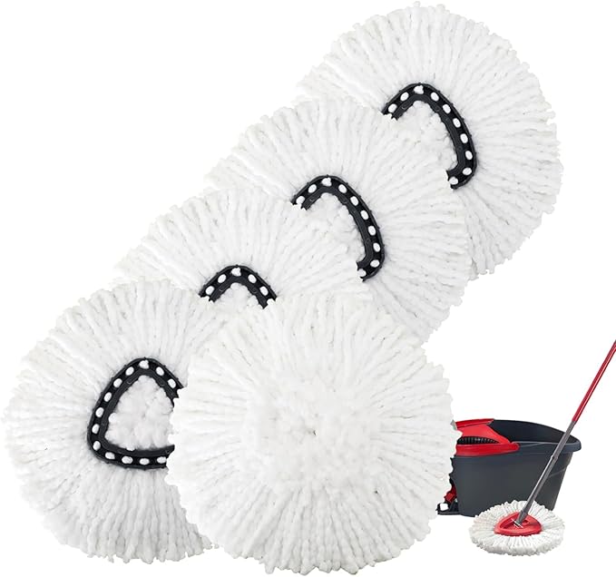 5 Pack Spin Mop Replacement Heads Mop Refills Microfiber Mop Replace Heads Safe for All Hard-surfaced Floors