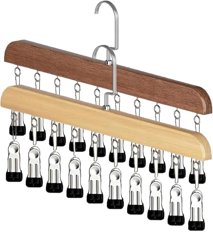 Closet Organizer with 10 Clips, Space Saving Hanging Closet Organizer, Legging 𝐎rganizer for 𝐂loset Hanging, for Pants Scarf Hangers (C)