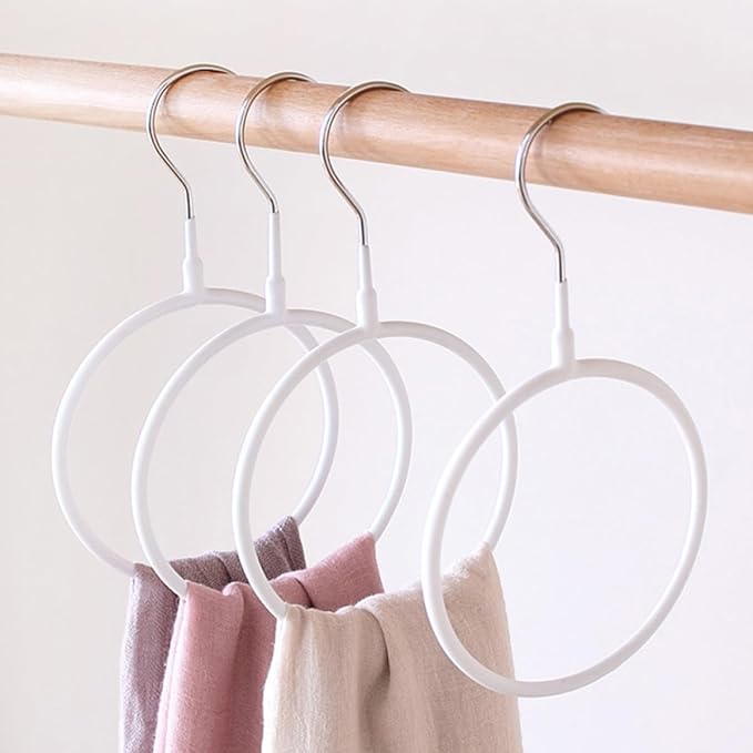 SUPVOX 8pcs Metal Ring Scarf and Tie Hangers Plastic-Coated Closet Accessory Organizers Space-Saving Storage Hooks for Men and Women Home Wardrobe