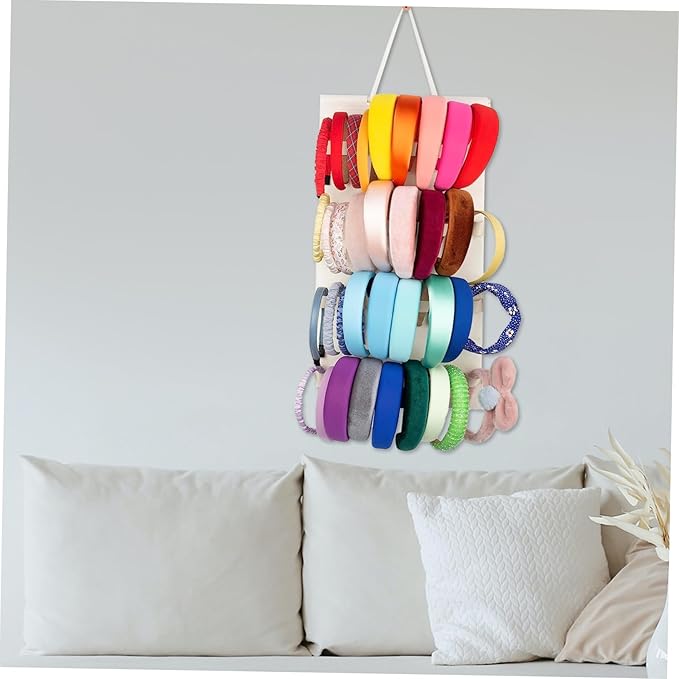 PRETYZOOM 30grids Headband Holder Stand Slots Hair Accessory Organizer Easy to Find Women Girls Hairband Storage Bag Practical Design