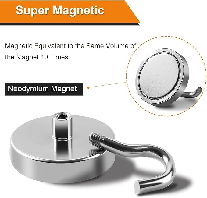 DIYMAG Magnetic Garage Hooks 16 Pack 170lbs 2026 Cruise Cabin Ship Essentials Hook Heavy Duty Strong Magnets Fridge for Classroom Wall Mount Kitchen Grills Silver