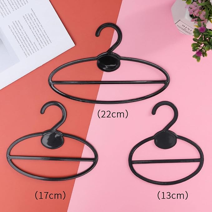 20 X Scarf Shawl Tie Organizer Accessories Holder Portable Neckerchief Rack Display Space Saving Closet Organizer (Black 22cm)