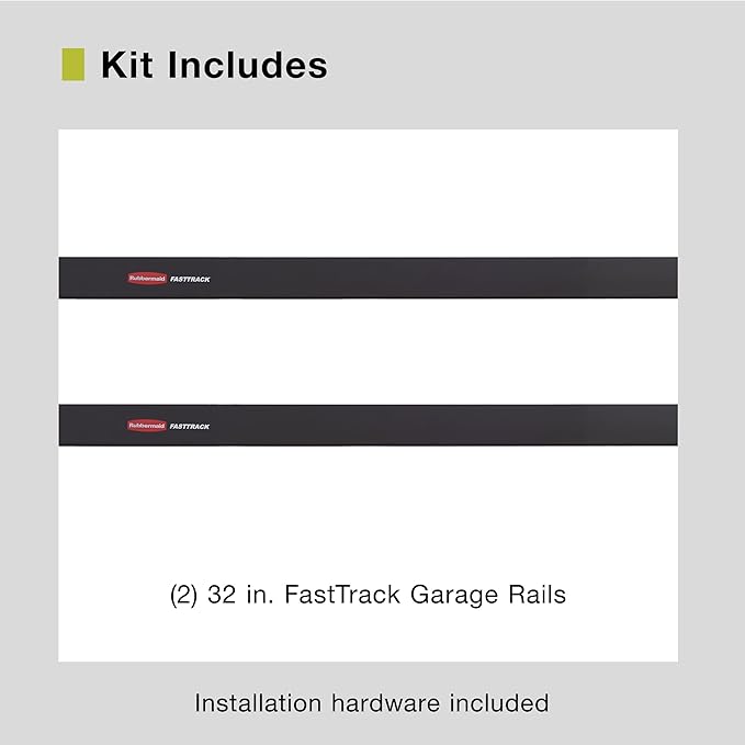 Rubbermaid FastTrack Wall Mounted Storage and Organization System Rail Horizontal 48" 2-Pack Holds up to 1750 pounds Each Rail for Home/Garage Storage and Organization
