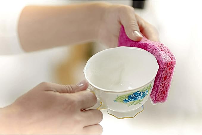 Scotch-Brite Gentle Clean Delicate Scrub Sponges, for Washing Dishes and Cleaning Kitchen, 3 Scrub Sponges (Pack of 2)