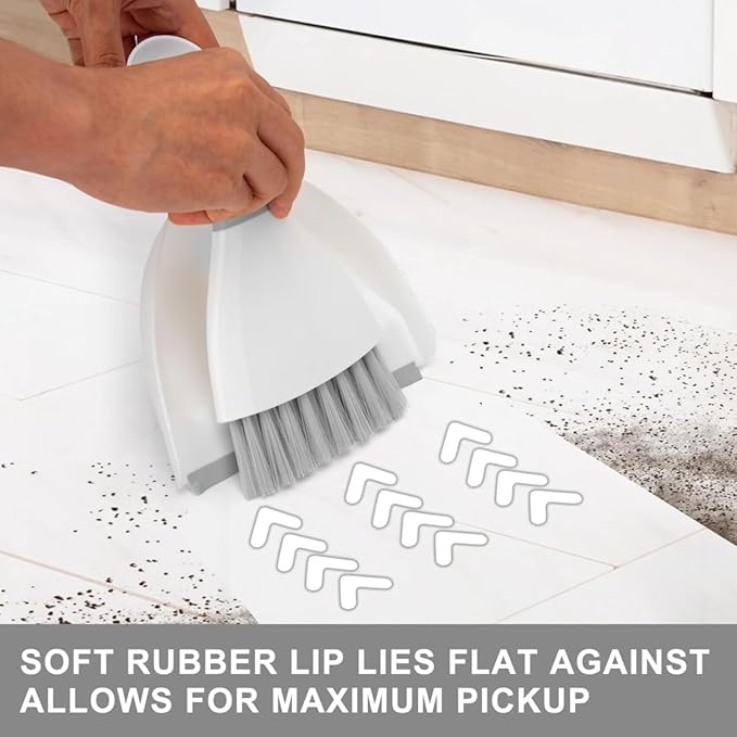 Small Dust Pan and Brush Broom - Dust Pan and Brush Set, Small Dustpan and Brush Set, Hand Broom and Dustpan Set is Daily Clean Tool for Family. （Gray 2 Set）