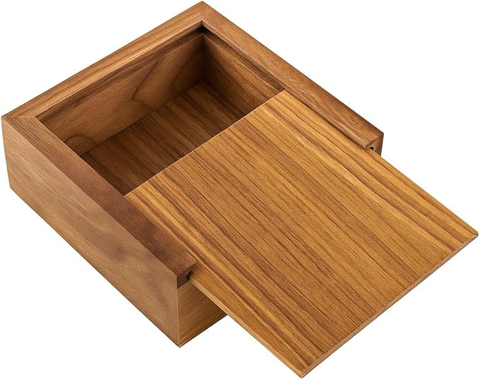3.7" x 3.7" x 1.6" Walnut Jewelry Box for Rings, Earrings, Keepsakes | Wedding Gift, Elegant Present | Handcrafted Wood Box