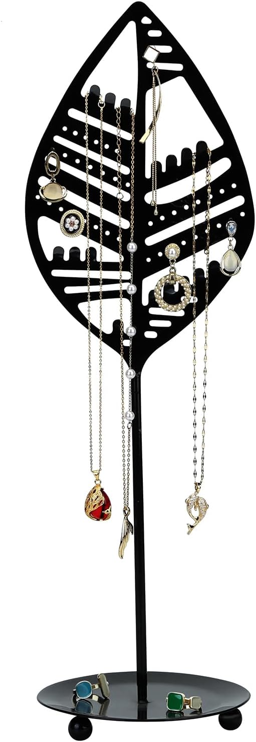Half RoomJewelry Organizer Jewelry Stand Jewelry Holder, Necklace Organizer with Ring Tray, Sturdy Jewelry Hanger for Necklace，Jewelry Tower Storage Rack Tree for Bracelets Earrings Rings