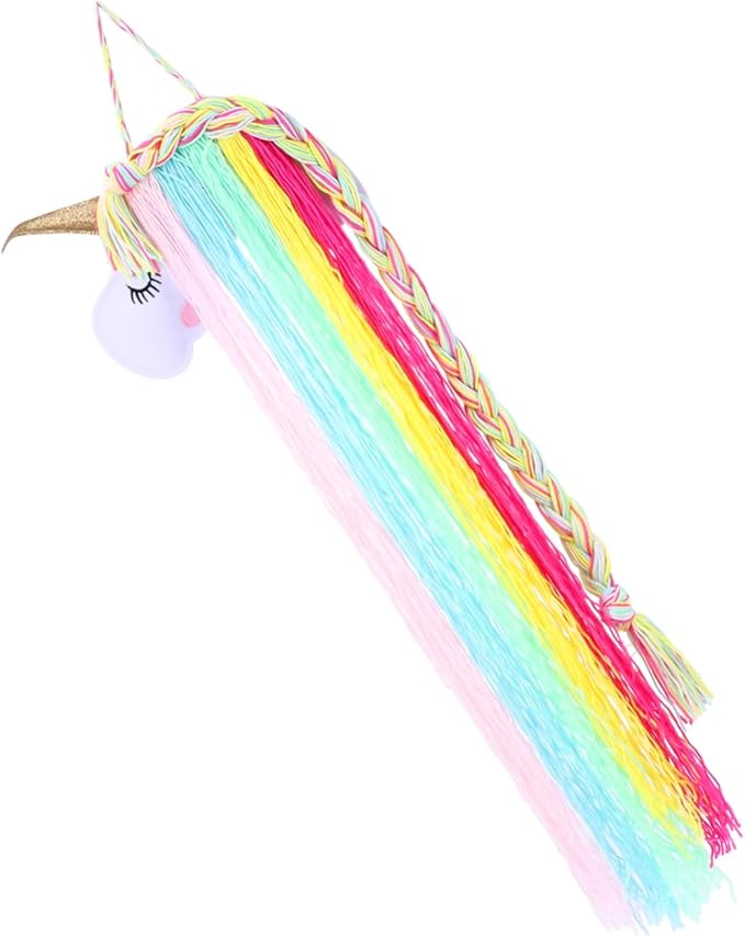 Hand-woven Unicorn Headband Organizer Hair Clips Storage Holder for Girls Wall-mounted Headdress Organizer for Bows Accessories