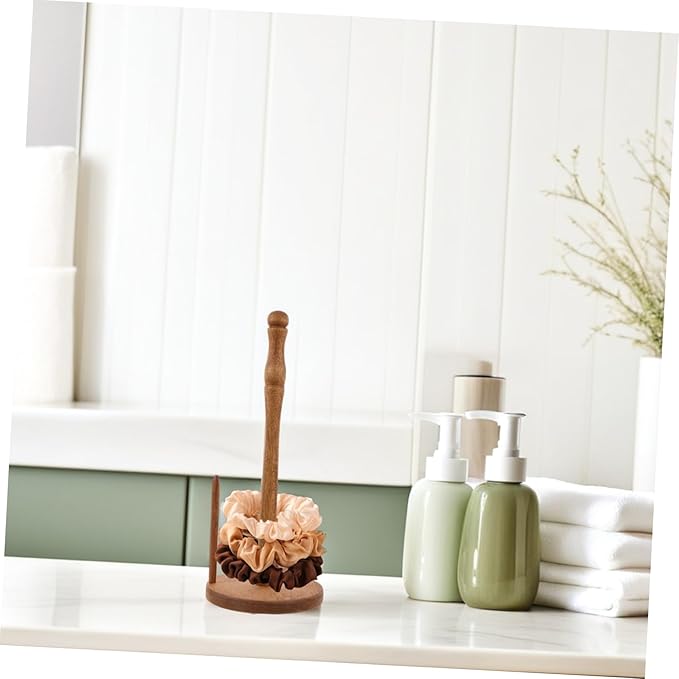 Wooden Hair Accessories Organizer Rack Vertical Scrunchie Display Stand for Desk Hair Tie Holder Organizer