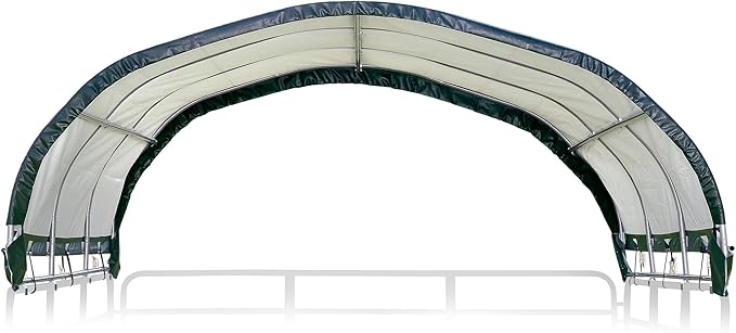 ShelterLogic 12' x 12' Corral Shelter and Livestock Shade Waterproof and UV Treated Universal Cover for Horses, Goats, and Other Livestock (Corral Panels Not Included) (Corral Shelter)