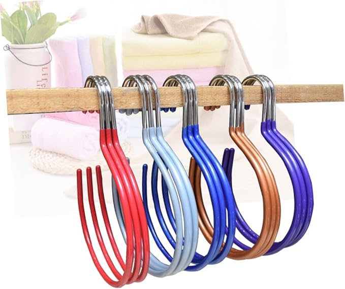 PRETYZOOM 4pcs Plastic Multi-Functional Clothes and Accessories Organizer Hanger for Scarves Belts and Ties Space-Saving Design Heavy Duty Hooks