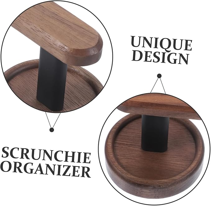 Cabilock Hair Accessory Organizer Wall Scrunchie Holder Wooden Scrunchie Storage Wall Hook for Decor