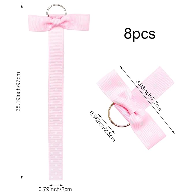8PCS Bow Holder for Girls Hair Bows, Bow Hanger with Hooks, Hair Accessories Storage Organizer For Headbands