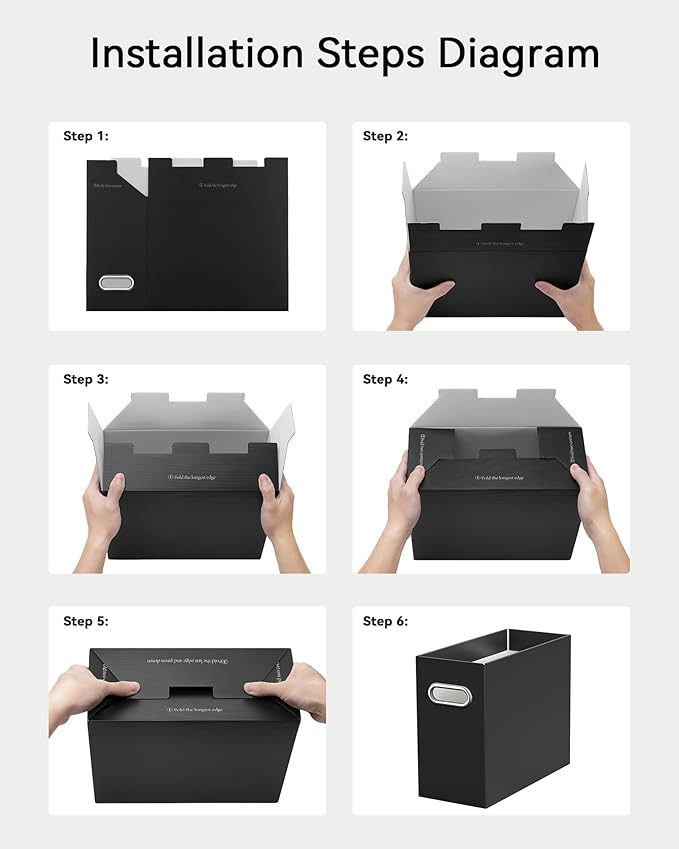 Oterri Cardboard File Organizer Box for Hanging File Folders Letter Size,File Box for Computer Desk,File Cabinet,Working Home,Office,Classroom (Multi color, Letter Size - 4 Packs)
