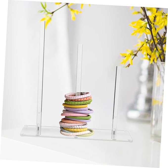 FRCOLOR Hair Tie Display Stand Acrylic Organizer Hairband Holder Rack Scrunchie Storage Hair Accessories Organizer