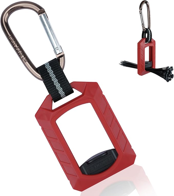 Melotough Zip Tie Organizer Band,Zip Tie Holder,Reusable,Cable Tie Bracket for Multi-Purpose Indoor and Outdoor Use,Red,1Pcs