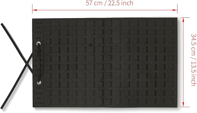 Black 22.5×13.5 inch Hanging Jewelry Organizer for Earrings and Necklaces, Wall Mounted Felt Storage Holder, PU Leather One-Sided Display Bag
