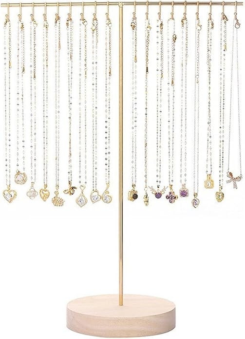 Multipurpose Alloy Necklace and Organizers Clear Jewelry Stand with Hanging Rack Home Accessory Decoration
