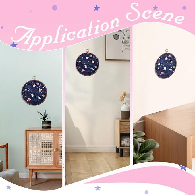 GORGECRAFT Badge Brooch Pennant Display Wall Hanging Vintage Round Polyester Organizer Board Velvet Earrings Necklace Enamel Pin Holder Collection Display Stand Storage Case for Jewelry Marine Blue