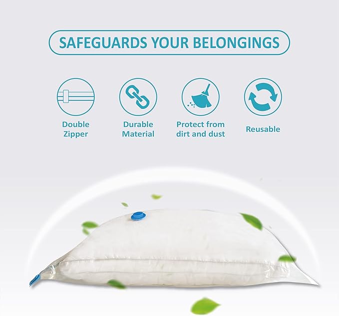 10 Jumbo Vacuum Storage Bags, Space Saver Vacuum Sealer for Clothes, Comforters, Blankets, Bedding