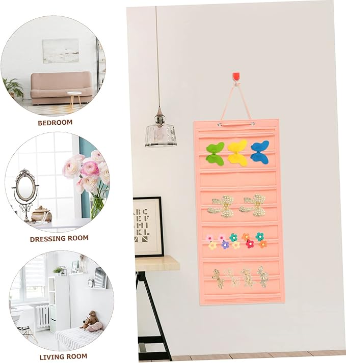 Alipis Wall Hanging Hair Accessories Organizer Claw Clip Storage and Hair Bow Holder for Beautiful Felt Display Rack for Hairpins Glasses and Necklaces for Mother