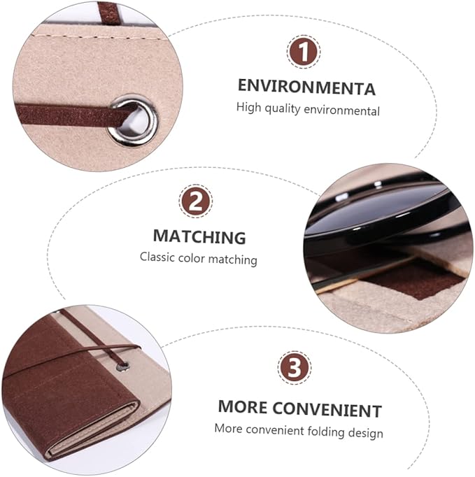 Felt Sunglasses Organizer Wall Hanging Bag Multi-compartment Storage for Eyewear Jewelry Accessories Space-saving Design Material Camel Color