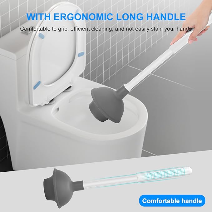 SetSail Toilet Brush Set, 3 Pack with Holder, White
