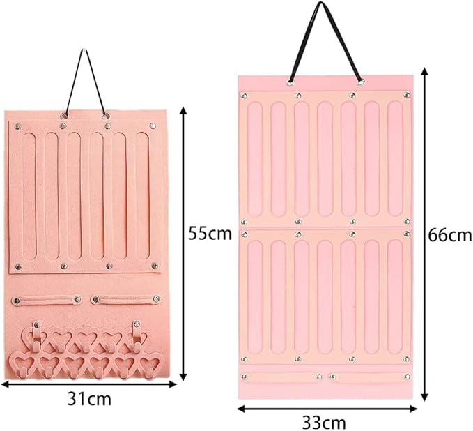 Hairband Claw Clips Storage Holder, Hanging Hair Clips Stand for Wall, Door, Closet - Display for Teen Girls & Women