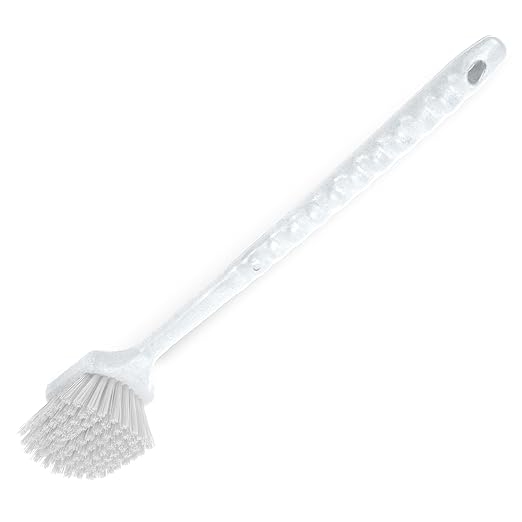 SPARTA 40501EC02 Plastic Large Scrub Brush, Kitchen Brush, Utility Brush With Long Handle For Cleaning, 20 Inches, White, (Pack of 6)