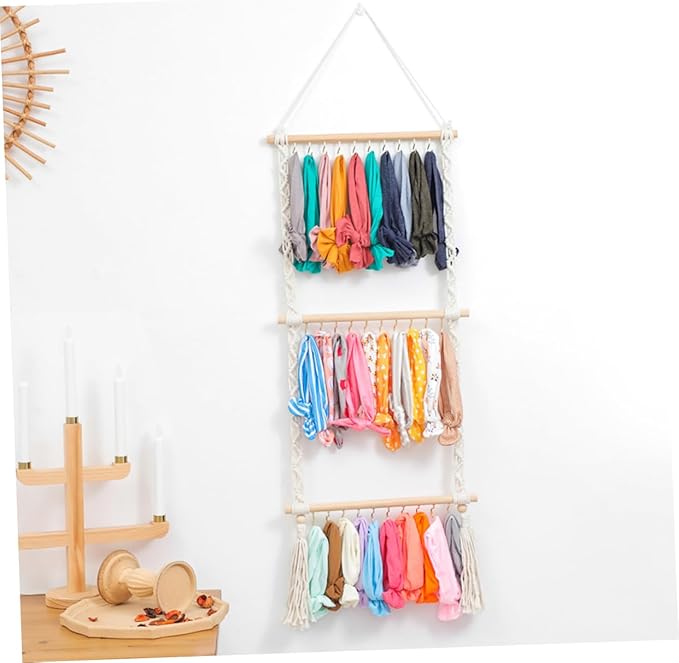 LIFKOME Hanging Hair Accessory Organizer Bow Holder Storage Rack for Hair Clips and Headdresses for Room Decoration