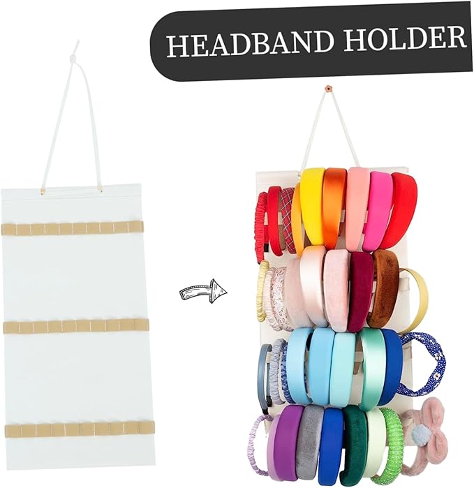 PRETYZOOM 30grids Headband Holder Stand Slots Hair Accessory Organizer Easy to Find Women Girls Hairband Storage Bag Practical Design