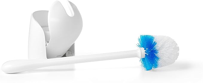 OXO Good Grips Compact Toilet Brush & Canister, White, 6" x 4-3/4" x 17-1/4" h (Pack of 2)