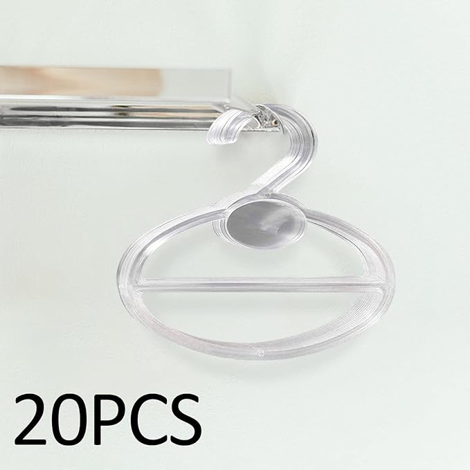 20 X Scarf Shawl Tie Organizer Accessories Holder Portable Neckerchief Rack Display Space Saving Closet Organizer (Clear 22cm)