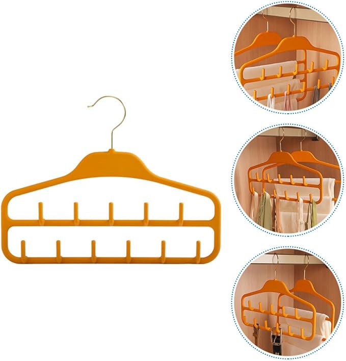 Homoyoyo 2pcs Heavy Duty Belt Hanger Organizer with 11 Hooks, Multi-Function Tie and Scarf Rack for Closet Storage, Large Capacity Hanging Accessory Organizer for Home