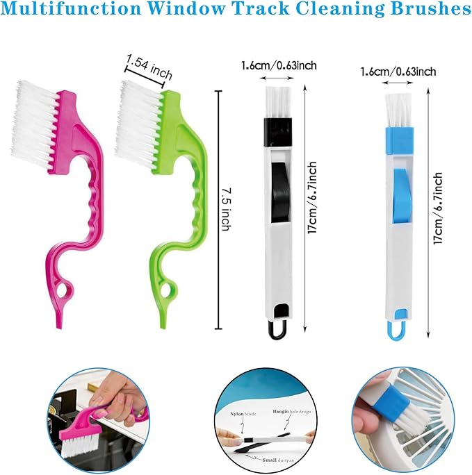 14 Pcs Crevice Cleaning Brush, Corner Brush, Screen Cleaner Brush, Cleaning Tools for Housekeeping, Garbage Disposal Cleaner Brush, Window Track Cleaning Tools, Kitchen (14pcs)