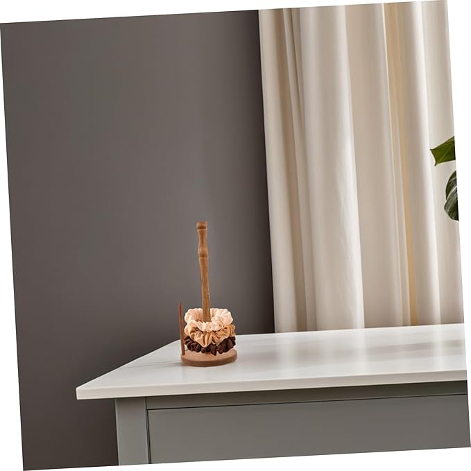 Wooden Hair Accessories Organizer Rack Vertical Scrunchie Display Stand for Desk Hair Tie Holder Organizer