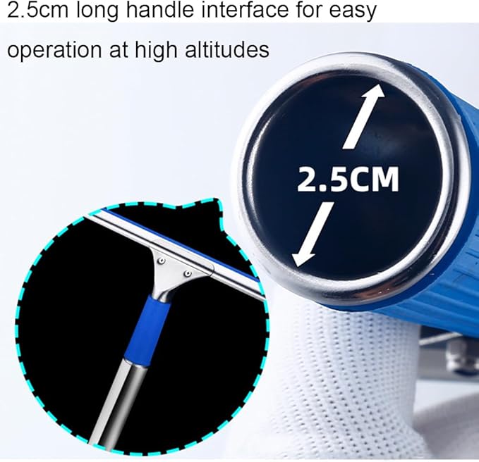 Professional 10” Performance Grip Window & Glass Cleaning Squeegee - Cleaning Supplies, Squeegee for, Auto Home Kitchen Bathroom Shower Mirror Wiper with Blue Rubber Water Blade(10in/25cm, Blue)