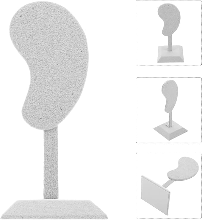 Zerodeko Earring Display Stand Gray Velvet Ear Jewelry Organizer Showcase Rack Retail Display Holder for Studs and Earrings Home Storage Accessory Organizer