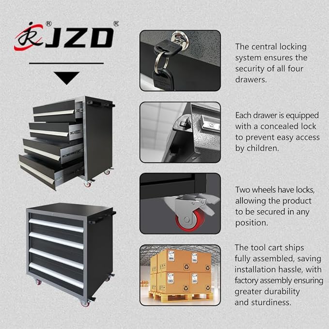 Standalone Workshop Storage Cabinets Set with Rolling Tool Cabinet