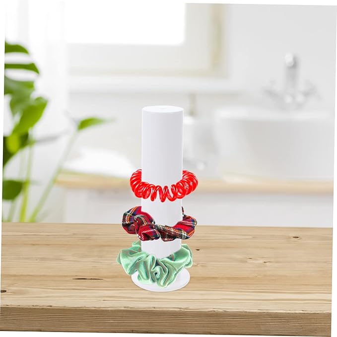 Acrylic Hair Tie Holder Stand Scrunchie Display Rack for Girls Hair Accessories Organizer Bracket for Home and Travel