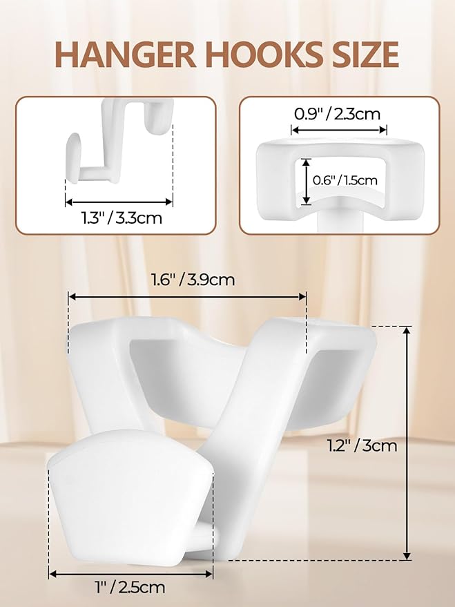 HOUSE DAY Space Saving Hangers 100 Pack, Clothes Hanger Connector Hooks, Heavy Duty Closet Space Saver, Small Space Solutions, Cascading Dorm Room Closet Organizer and Storage - White